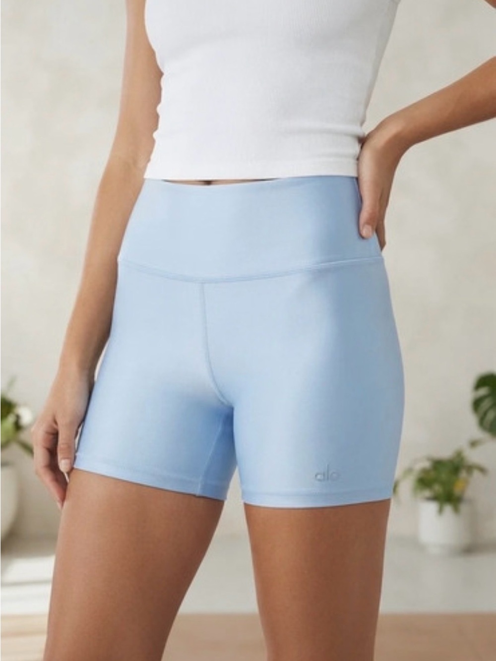 Alo women Light Blue Performance Shorts